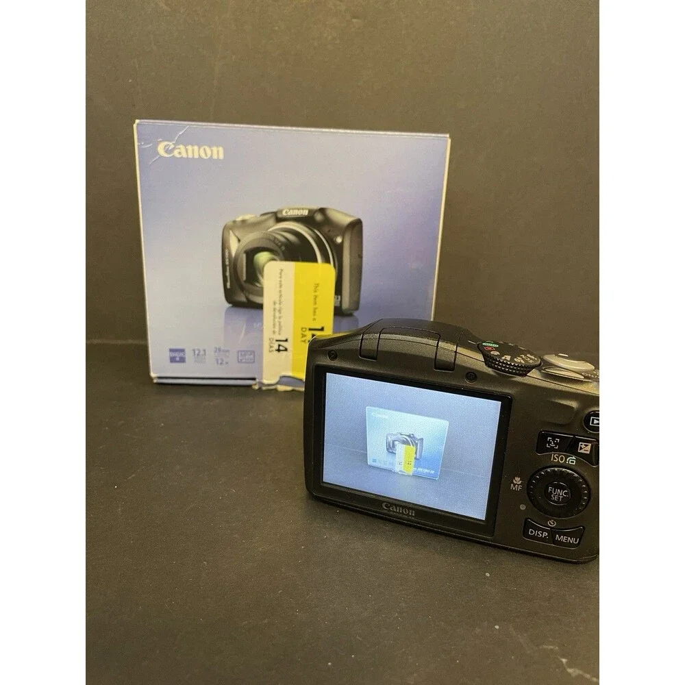 Canon PowerShot SX130 IS 12.1 MP Digital Camera 12x Optical Zoom w/ Case *Tested